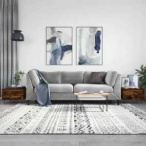 Tavolini Salotto 2pz Rovere Fumo 50x46x35 Cm Legno Multistrato /