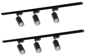 Faretto per sistema a binario PARIGI 6xGU10/10W/230V +2x1 m rotaia sistema