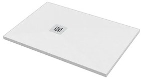 Piatto doccia in carbonato di calcio Horus bianco L 70 x L 100 x H 2.7 cm opaco effetto pietra
