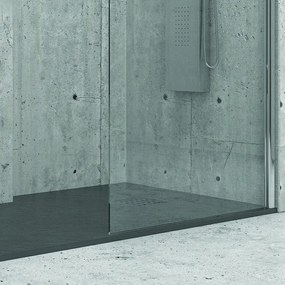 Kamalu - Piatto doccia 80x80 effetto pietra colore ardesia antracite