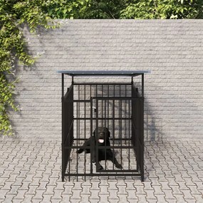 Gabbia Per Cani Da Esterno Con Tetto İn Acciaio 1,88 M² /
