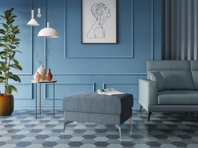 Star Pouf con piedini alti in tessuto impermeabile fiammato T03 blu