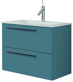 Mobile da bagno sotto lavabo blu L 60 x H 55 x P 45 cm 2 cassetti, lavabo non incluso