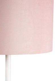 Lampada da terra bianca paralume rosa 40 cm - SIMPLO