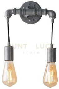 Applique a parete a parete amarcord zincata 2 luci attacco e27 23x8...