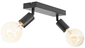 Faretto moderno nero rettangolare 2 luci - Facil