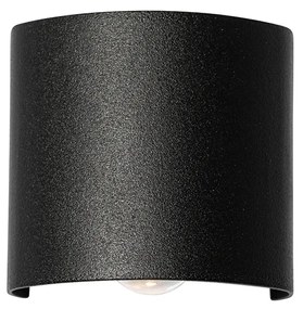 Lampada da parete per esterni nera con LED a 2 luci IP54 - Silly