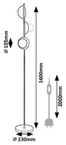 Rabalux 74223 - Lampada con piedistallo JULES 3xG9/5W/230V