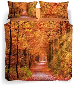 Completo Copripiumino in Cotone Autumn Leaves Matrimoniale