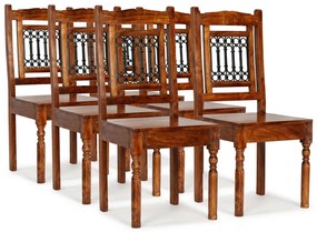 Sedie Da Pranzo 6 Pz İn Legno Massello Classiche /
