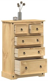 Cassettiera Corona 80x43x114 Cm İn Legno Massello Di Pino /