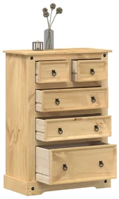 Cassettiera Corona 80x43x114 Cm İn Legno Massello Di Pino /