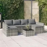 Set di Divani da Giardino 2 pz con Cuscini in Polyrattan Grigio 362344