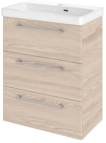 Mobile da bagno sotto lavabo SENSEA Remix marrone opaco L 60 x H 58 x P 33 cm 3 cassetti, lavabo non incluso