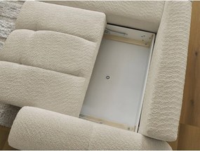 Divano angolare beige allungabile/con contenitore (con penisola a sinistra/con chaise lounge) con rivestimento in bouclé Roxelane – Bobochic Paris