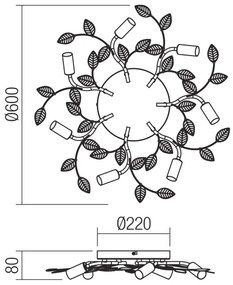 Redo 02-981 - Lampadario a plafone TIARA 7xE14/28W/230V