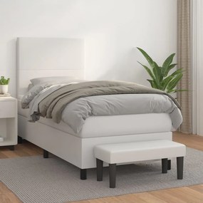 Giroletto A Molle Con Materasso Bianco 100x200 Cm İn Similpelle /