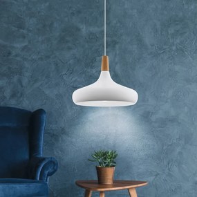 Lampadario Contemporaneo Sabinar 1 Grande Luce Acciaio Bianco