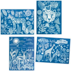 Set creativo - Cianotipia - Notte nella savana