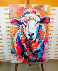 Quadro su tela – Pecora con imitazione di pittura