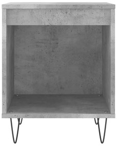 Comodini 2pz grigio cemento 40x35x50 cm in legno multistrato