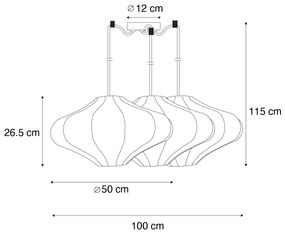 Lampada a sospensione Japandi marrone 50cm 3 luci - Plu