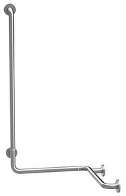 Maniglione per doccia 66x118 cm in acciaio inossidabile, finitura argento