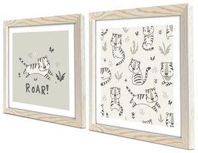 Quadri per bambini in set da 2 33x33 cm Roar - Wallity
