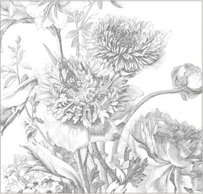 Carta da parati in tessuto non tessuto Engraved Flowers