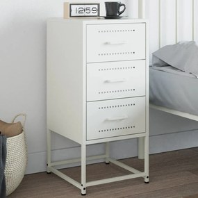 Comodino Bianco 36x39x78 Cm İn Acciaio /