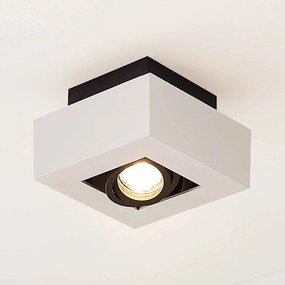 Arcchio faretto Vince, 14 x cm, bianco/nero, GU10 VINCE Arcchio, dimmerabile, Bianco / Opale, Corridoio, Alluminio, Moderno, Faretto