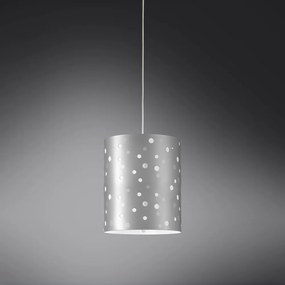 Sospensione Moderna A 1 Luce Pois Xl In Polilux Bicolor Silver Made In Italy