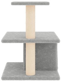 Albero per gatti con tiragraffi in sisal grigio chiaro 48 cm