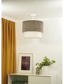 Duolla - Lampadario a plafone CORDUROY 1xE27/15W/230V diametro 40 cm marrone/color crema