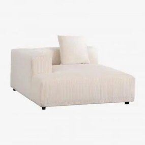 Modulo Chaise Longue Sinistro Con Cuscino Per Divano Modulare Bruna Velluto A Coste Beige Lin - Sklum