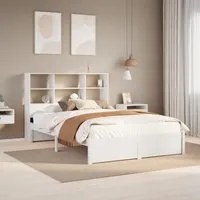 Letto Libreria senza Materasso Bianco 135x190 cm Legno di Pino 3322384