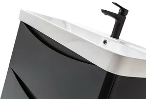 Mobile bagno sospeso 80 cm antracite con specchio a filo Zen
