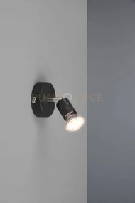 Paris senza lampadina spot 1 luce nero attacco gu10 d. 8cm