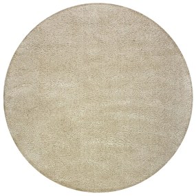 Tappeto rotondo lavabile beige in fibre riciclate 133x133 cm Fluffy - Flair Rugs