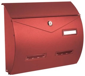 Cassetta postale ALUBOX  BUSTA formato rivista in acciaio rosso opaco L 37.5 x P 10.2 x H 31.5 cm