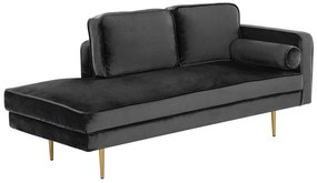 Chaise longue velluto nero destra MIRAMAS Beliani