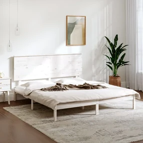 Giroletto bianco in legno massello di pino 200x200 cm