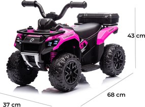 Quad Elettrico per Bambini Safari 6V con Bauletto Posteriore Rosa...