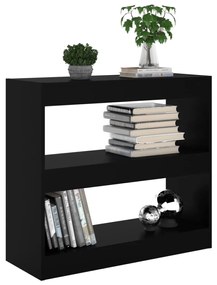 Libreria/divisorio nero 80x30x72 cm