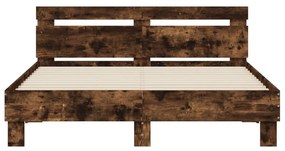 Giroletto con testiera rovere fumo 140x190 cm legno multistrato
