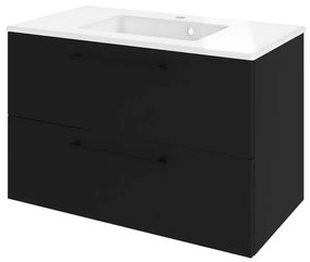 Mobile sottolavabo e lavabo Remix nero opaco L 90 x H 57.7 x P 46 cm 2 cassetti