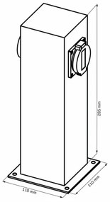 Multipresa verticale da esterno 2Z ELEKTRI 230V IP44