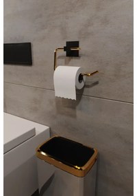 Porta carta igienica in metallo 8x16 cm nero/oro