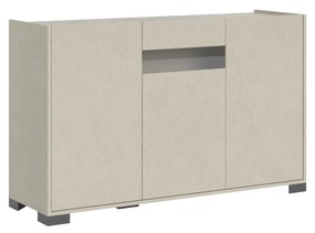 Madia e Credenza alta con Porta TV Riflesso bianco lucido e cashmere, Cashmere / Madia / 4