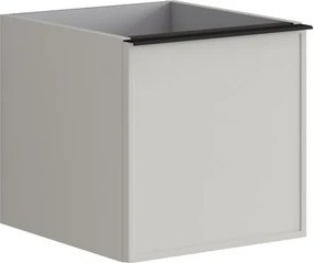 Cassettiera Pixel con 1 cassetto frontale Frame laccato opaco Beige Greige e maniglia nero opaco L.40 H.40 P.45,5 cm.